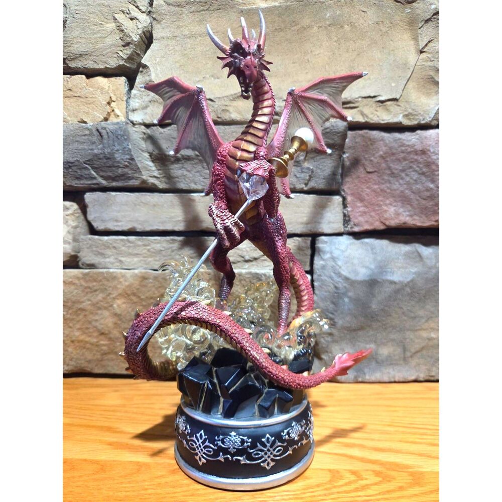 Bradford Exchange Dragons Realm Statue "Drago the Red" Light Up Limited Edition